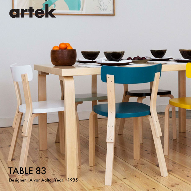 Artek アルテック TABLE 83 テーブル 83 サイズ:182×91cm 厚み 5cm デザイン:アルヴァ・アアルト Artek アルテック TABLE 83 テーブル 83 サイズ:182×91cm 厚み 5cm デザイン:アルヴァ・アアルト