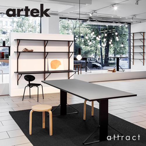 Artek アルテック KAARI TABLE カアリテーブル REB001 サイズ：200×85cm 厚み2.4cm 天板（ブラックリノリウム・ライトグレーリノリウム） 脚部（ナチュラルオーク） デザイン：ロナン＆エルワン・ブルレック