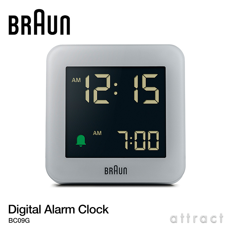 【数量限定グレーカラー】BRAUN ブラウン 100周年記念 アラームクロック デジタル時計（BC09G） アナログ時計（BC12G） 置時計 目覚まし時計