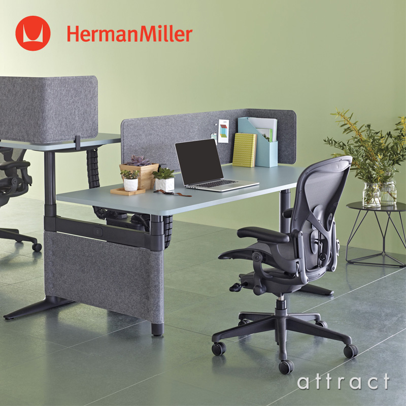 Herman Miller ハーマンミラー Aeron Chair アーロンチェア リマスタード Bサイズ ミディアム グラファイト  ポスチャーフィット フル装備 （カーペット用キャスター） デザイン：ビル・スタンフ ＆ ドン・チャドウィック - attract official  site