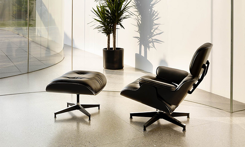 Herman Miller ハーマンミラー Eames Lounge Chair & Ottoman イームズ ラウンジチェア ＆ オットマン カラー：ウォールナット × ブラックレザー デザイン：チャールズ＆レイ・イームズ