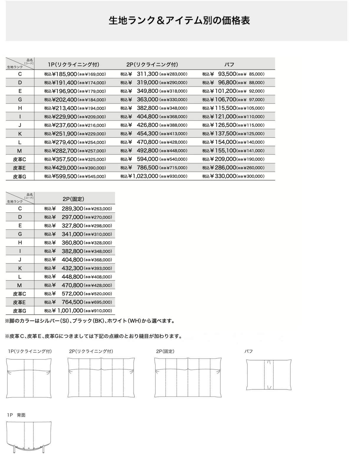 価格表