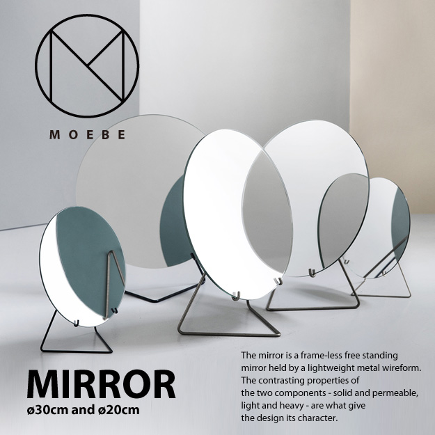 MOEBE ムーベ MIRROR ミラー 卓上鏡 Φ30cm カラー：2色