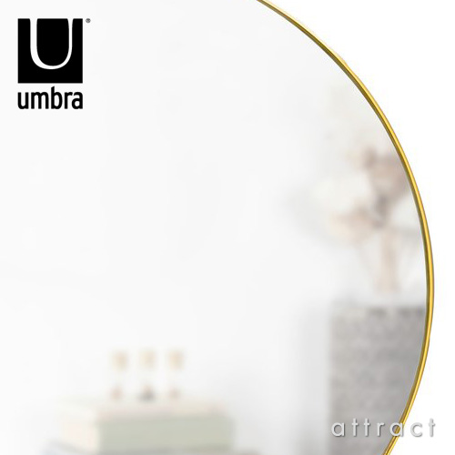 umbra アンブラ HUBBA MIRROR フーバ ミラー サイズ：Φ86cm ウォールミラー 壁掛け 鏡 カラー：ブラス、チタニウム デザイン：ポール・ローワン