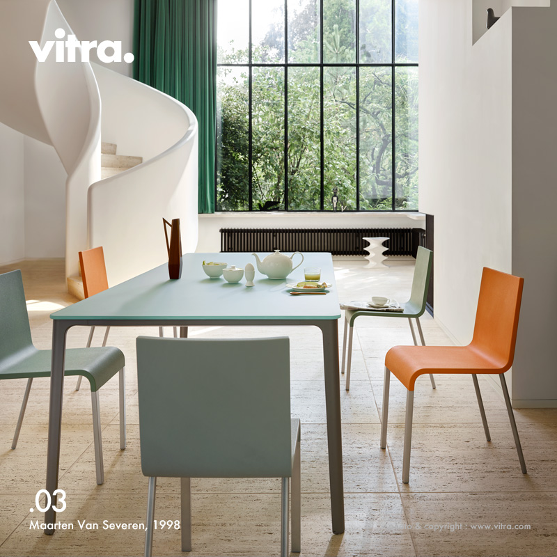 Vitra ヴィトラ .03 ゼロスリー シートカラー：7色 ベースカラー：クローム仕上げ スタッキング対応 デザイン：マールテン・ヴァン・セーヴェレン
