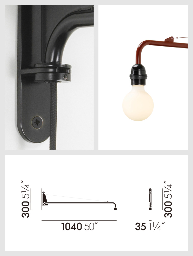 Vitra ヴィトラ Petite Potence プチポテンス ウォールランプ カラー:4色 W1040mm デザイン:Jean Prouve ジャン・プルーヴェ Vitra ヴィトラ Petite Potence プチポテンス ウォールランプ カラー:4色 W1040mm デザイン:Jean Prouve ジャン・プルーヴェ