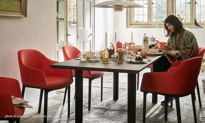 Vitra ヴィトラ Softshell Chair ソフトシェル チェア 4レッグ ベースカラー:ベーシックダーク ファブリック:F30(Plano) デザイン:ロナン & エルワン・ブルレック