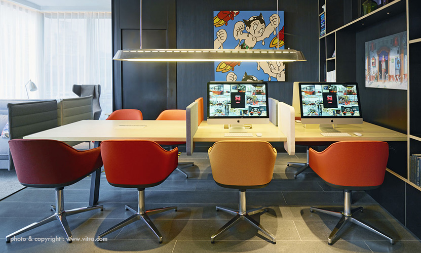 Vitra ヴィトラ Softshell Chair ソフトシェル チェア 4スターベース ベースカラー:2色 ファブリック:F30(Plano) デザイン:ロナン & エルワン・ブルレック