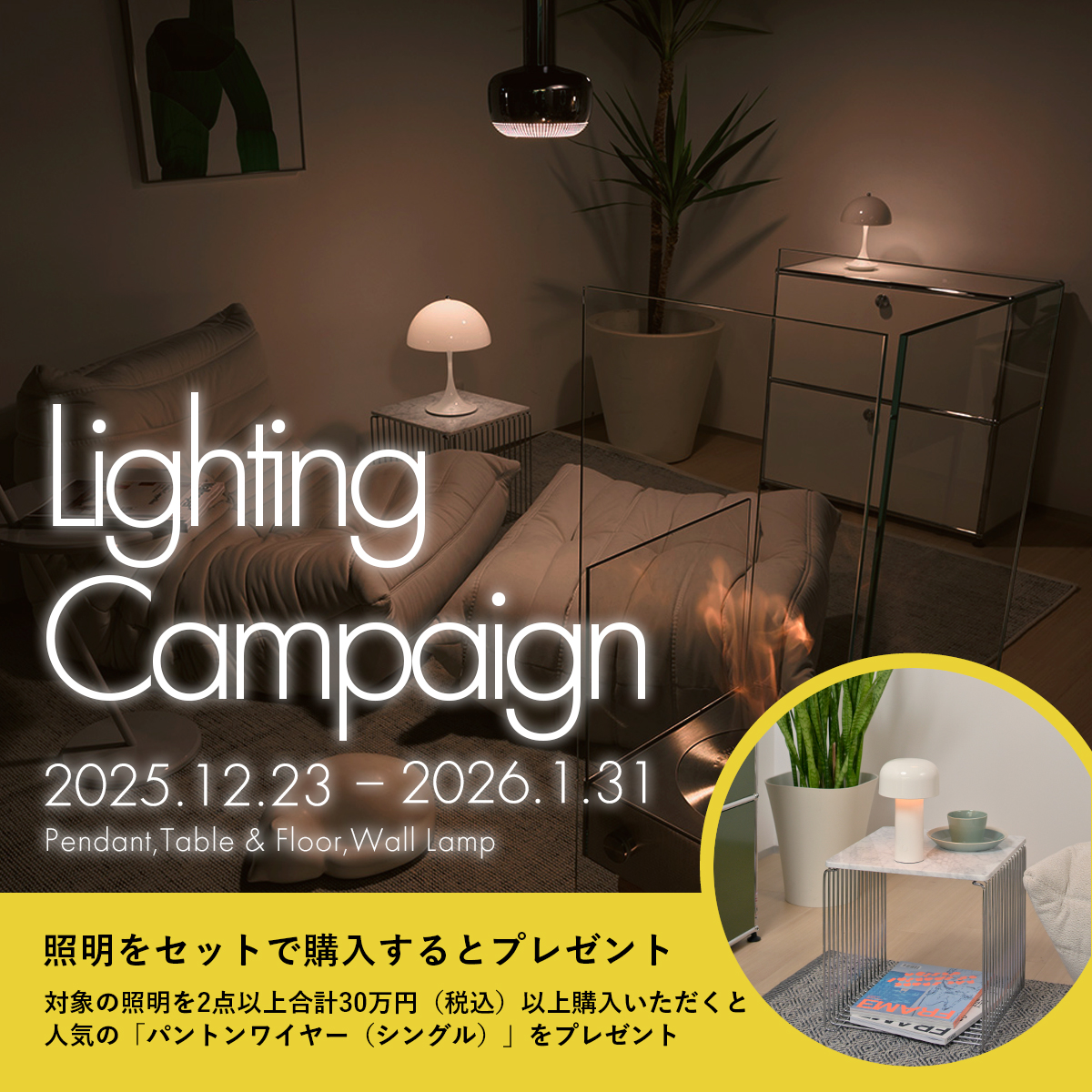 Lighting Campaign ライティング キャンペーン（パントンワイヤー プレゼント）