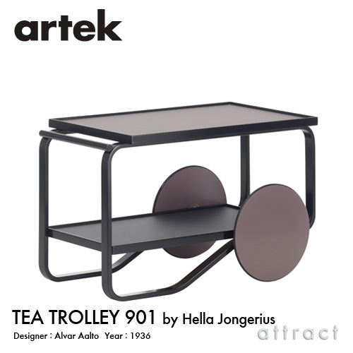 Artek アルテック TEA TROLLEY 901 ティートローリー901 バーチ材 クリアラッカー仕上げ カラー：ピート（ヘラ・ヨンゲリウスモデル） デザイン：アルヴァ・アアルト