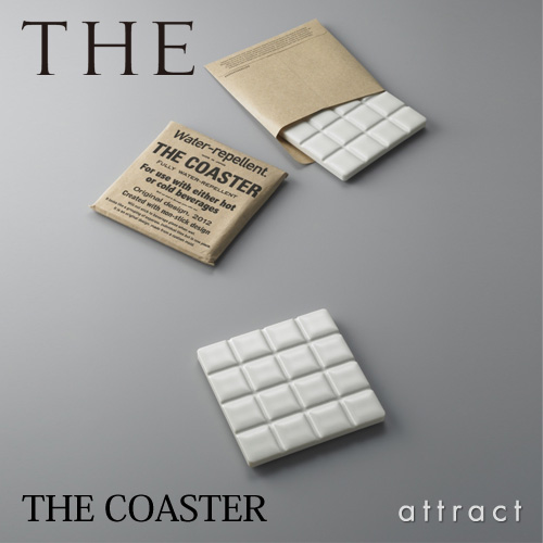 THE COASTER コースター タイル型 四角 サイズ：85×85mm カラー：ホワイト デザイン：鈴木 啓太