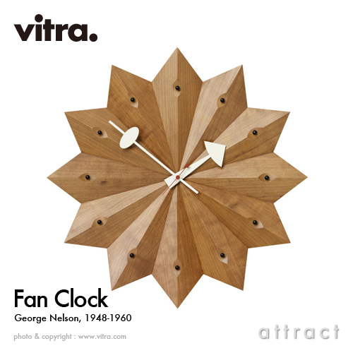 Vitra ヴィトラ Fan Clock ファン クロック Wall Clock ウォールクロック カラー：アメリカンチェリー デザイン：ジョージ・ネルソン