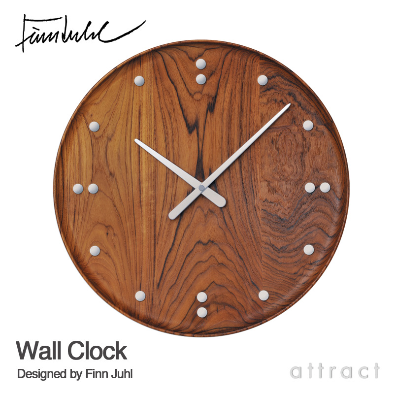 ARCHITECTMADE アーキテクトメイド Finn Juhl フィンユール FJ Clock Wall Clock ウォールクロック 掛時計 780 サイズ：Φ345mm カラー：ブラウン デザイン：フィン・ユール