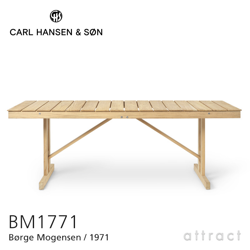 Carl Hansen & Søn カール・ハンセン＆サン Deck Chair Series デッキチェアシリーズ BM1771 折りたたみ式 ダイニングテーブル W194cm チーク 無塗装仕上げ デザイン：ボーエ・モーエンセン