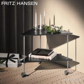 FRITZ HANSEN フリッツ・ハンセン AJ TROLLEY AJトロリー 840410 サイドテーブル キャスター付き カラー：ブラックカラードアッシュ デザイン：アルネ・ヤコブセン