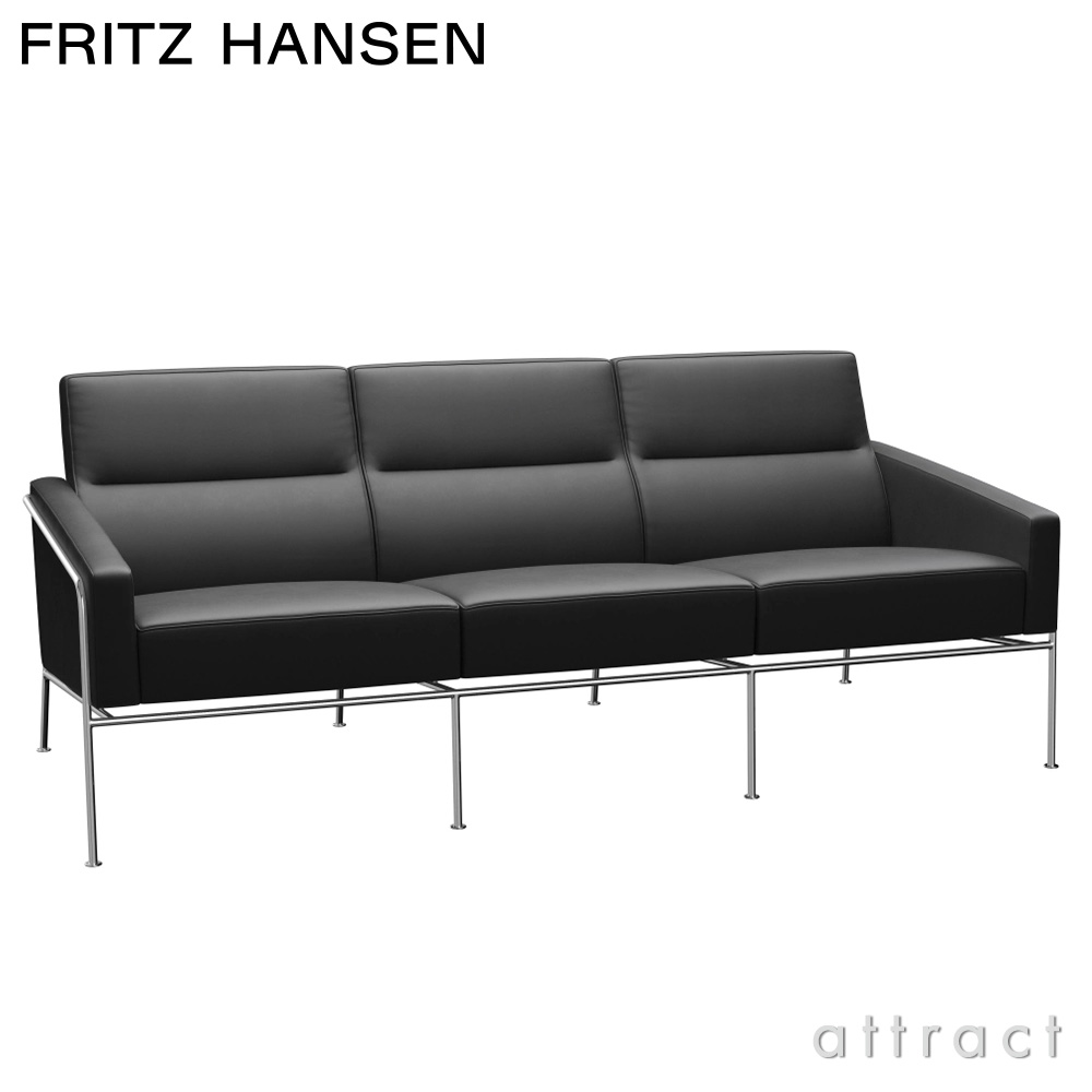 FRITZ HANSEN フリッツ・ハンセン SERIES 3300 3303 3人掛けソファ W182cm エッセンシャルレザー カラー：5色 クローム仕上げスチールベース デザイン：アルネ・ヤコブセン