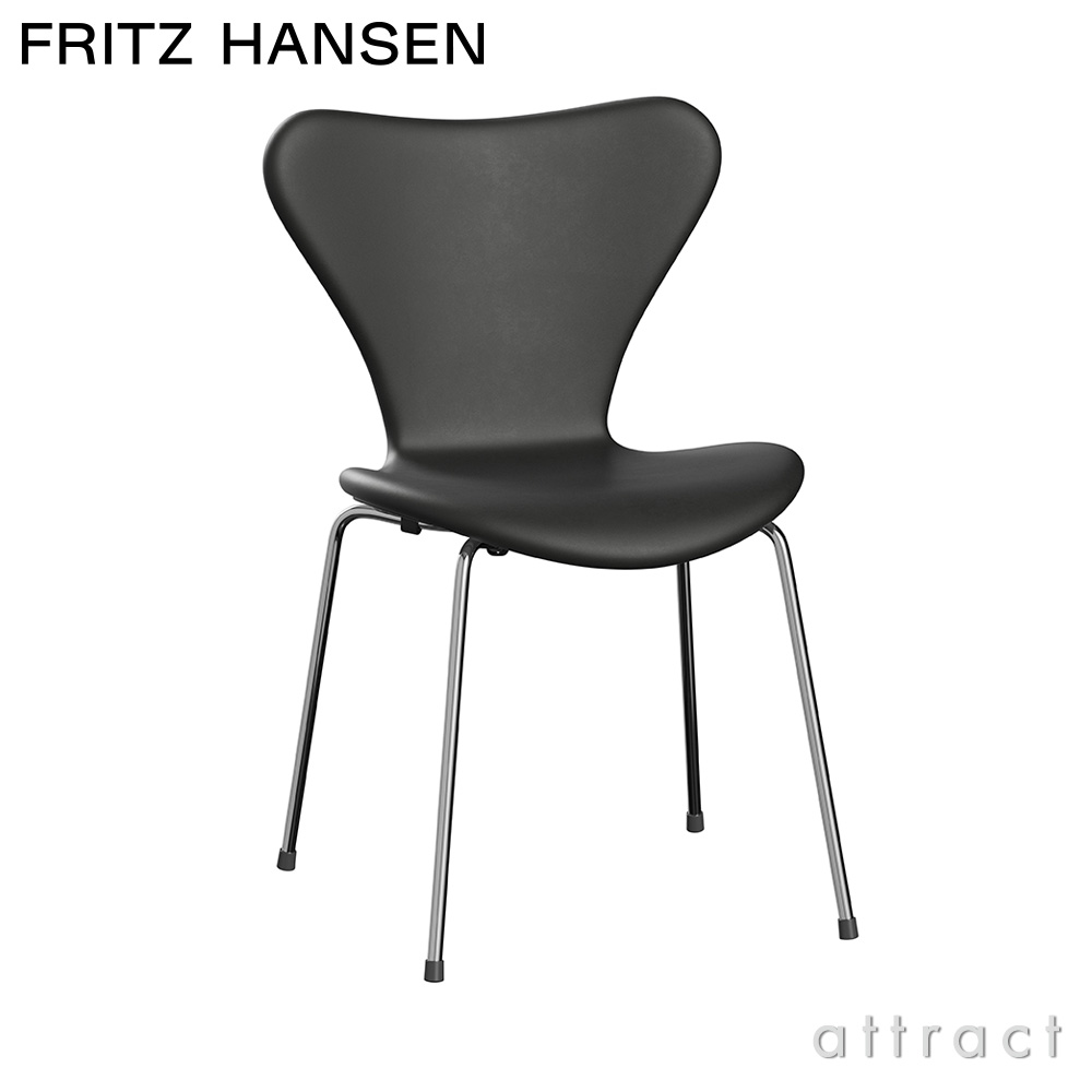FRITZ HANSEN フリッツ・ハンセン SERIES 7 セブンチェア 3107 チェア フルパディング エッセンシャルレザー カラー：ブラック ベースカラー：クローム仕上げ デザイン：アルネ・ヤコブセン
