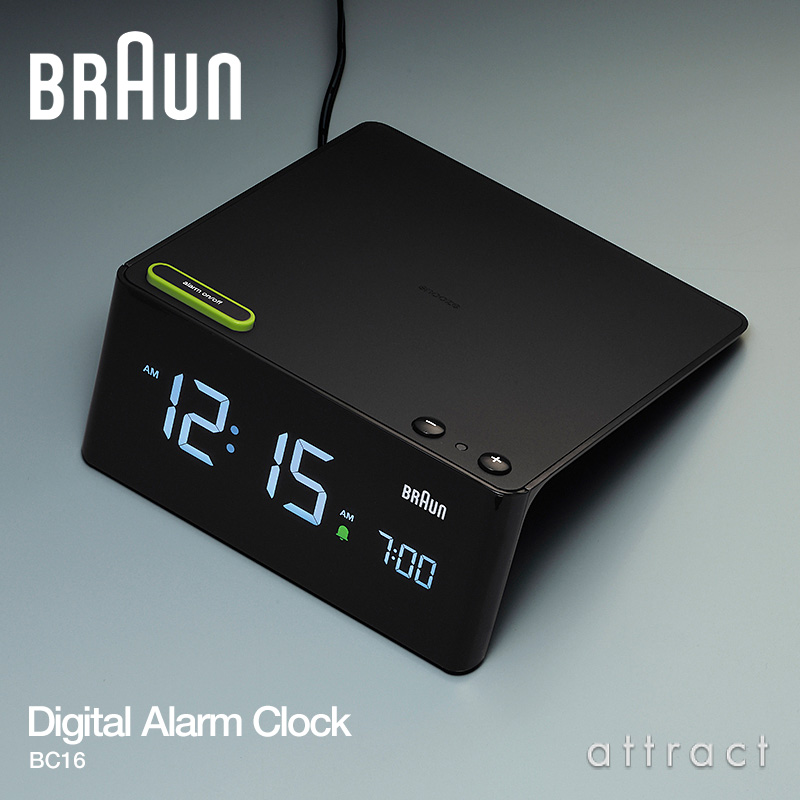 BRAUN ブラウン Digital Alarm Clock ウルトラスリムデジタルアラームクロック BC16 置時計 目覚まし時計 カラー：ブラック デザイン：ルードヴッヒ・リットマン