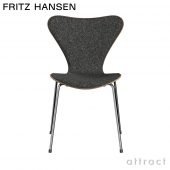 FRITZ HANSEN フリッツ・ハンセン SERIES 7 セブンチェア 3107 チェア フロントパディング ナチュラルウッド 背座：ウォルナット 張地：グレースレザー・ヴァニール ベースカラー：クローム仕上げ デザイン：アルネ・ヤコブセン ※アームなし