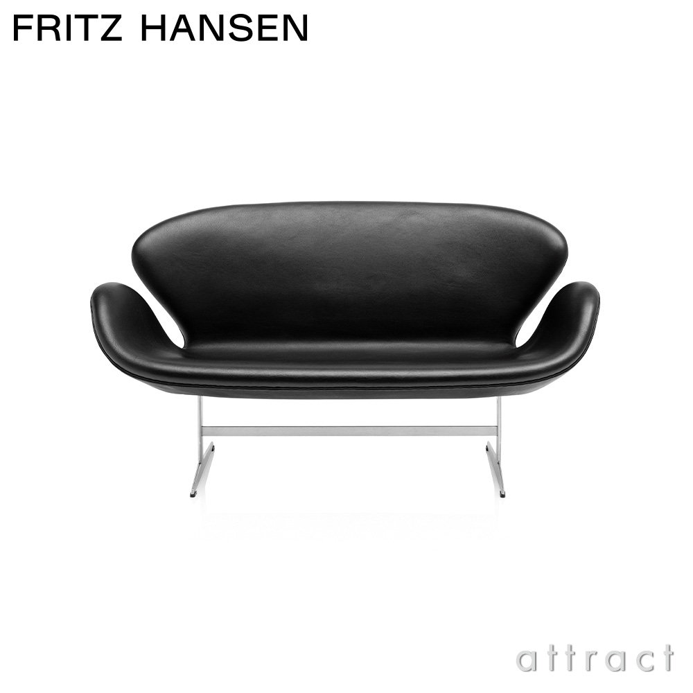 FRITZ HANSEN フリッツ・ハンセン SWAN SOFA スワンソファ 3321 2人掛けソファ W144cm グレースレザー カラー：3色 シェーカーベース デザイン：アルネ・ヤコブセン