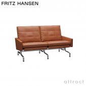FRITZ HANSEN フリッツ・ハンセン PK31 2人掛けソファ W137cm グレースレザー カラー：3色 マットクロームスプリングスチールベース デザイン：ポール・ケアホルム
