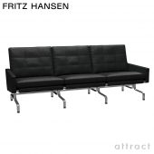 FRITZ HANSEN フリッツ・ハンセン PK31 3人掛けソファ W198cm グレースレザー カラー：3色 マットクロームスプリングスチールベース デザイン：ポール・ケアホルム