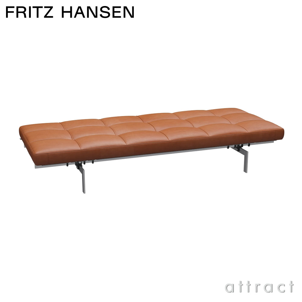 FRITZ HANSEN フリッツ・ハンセン PK80 デイベッド W190cm グレースレザー カラー：3色 サテン仕上げステンレススチールベース デザイン：ポール・ケアホルム
