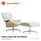 Herman Miller ハーマンミラー Eames Lounge Chair & Ottoman イームズ ラウンジチェア ＆ オットマン ホワイトモデル カラー：ホワイトアッシュ × パールレザー デザイン：チャールズ＆レイ・イームズ