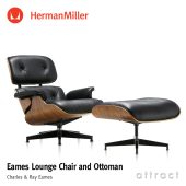 Herman Miller ハーマンミラー Eames Lounge Chair & Ottoman イームズ ラウンジチェア ＆ オトットマン カラー：ウォールナット × ブラックレザー デザイン：チャールズ＆レイ・イームズ