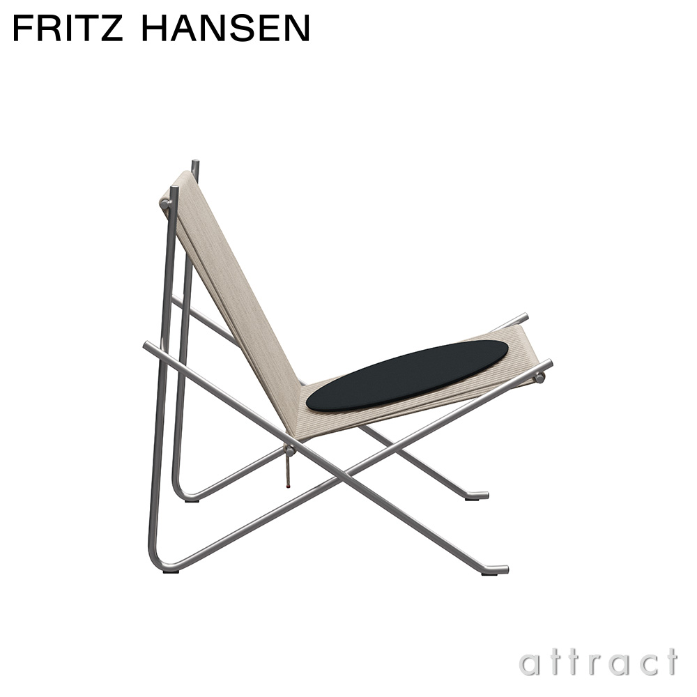 FRITZ HANSEN フリッツ・ハンセン PK4 ラウンジチェア ナイロン芯入り麻ひも カラー：3色 デザイン：ポール・ケアホルム ※シートクッション付き