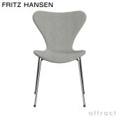 FRITZ HANSEN フリッツ・ハンセン SERIES 7 セブンチェア 3107 チェア フルパディング 張地：HALLINGDAL ハリンダル ファブリックカラー：ホワイト/グレー（110） ベースカラー：クローム仕上げ デザイン：アルネ・ヤコブセン