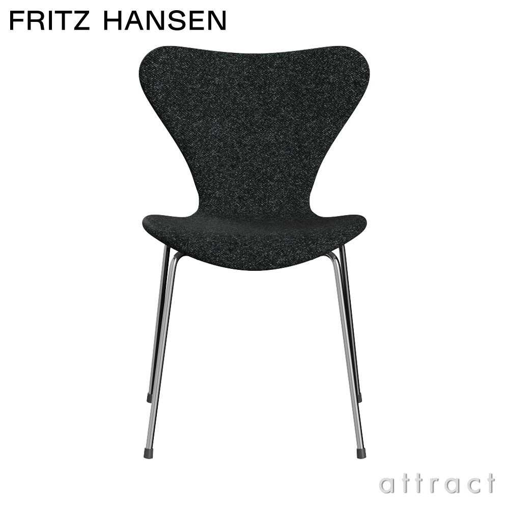 FRITZ HANSEN フリッツ・ハンセン SERIES 7 セブンチェア 3107 チェア フルパディング 張地：Vanir ヴァニール ファブリックカラー：ブラック（193） ベースカラー：クローム仕上げ デザイン：アルネ・ヤコブセン