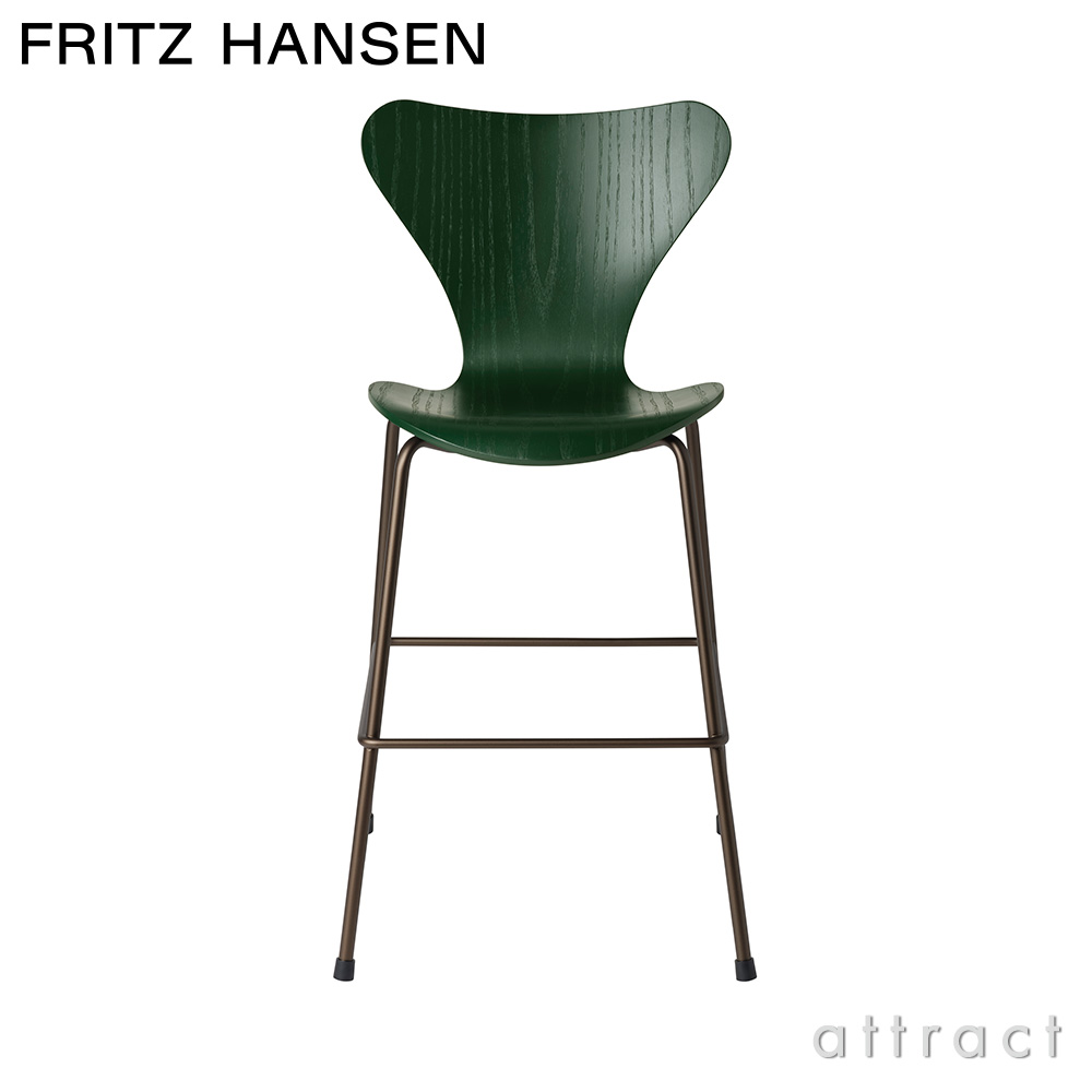 FRITZ HANSEN フリッツ・ハンセン SERIES 7 JUNIOR セブンチェア ジュニア 3177 チェア カラードアッシュ カラー：エバーグリーン ベースカラー：ブラウンブロンズ粉体塗装 デザイン：アルネ・ヤコブセン