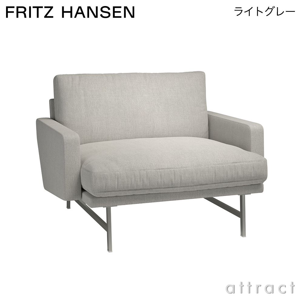 FRITZ HANSEN フリッツ・ハンセン LISSONI LOUNGE CHAIR リッソーニ ラウンジチェア PL111 W104cm Clay クレイ カラー：ライトグレー（0012） マットポリッシュ仕上げスチールベース デザイン：ピエロ・リッソーニ