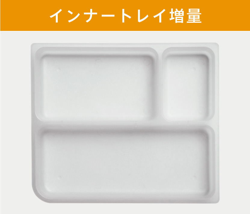 インナートレイ増量